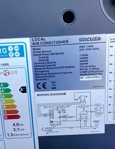 Naklejka wskaźnika efektywności energetycznej